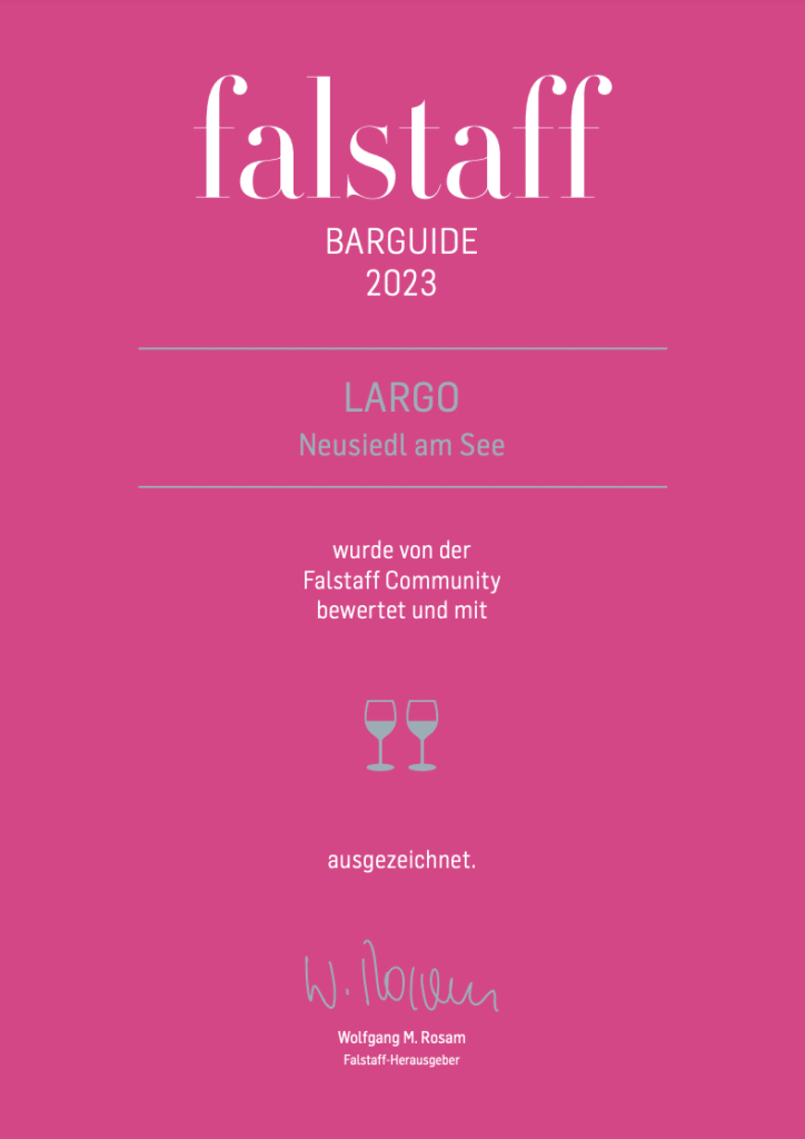 falstaff Barguide 2023 – Auszeichnung für die Weinbar Largo in Neusiedl am See